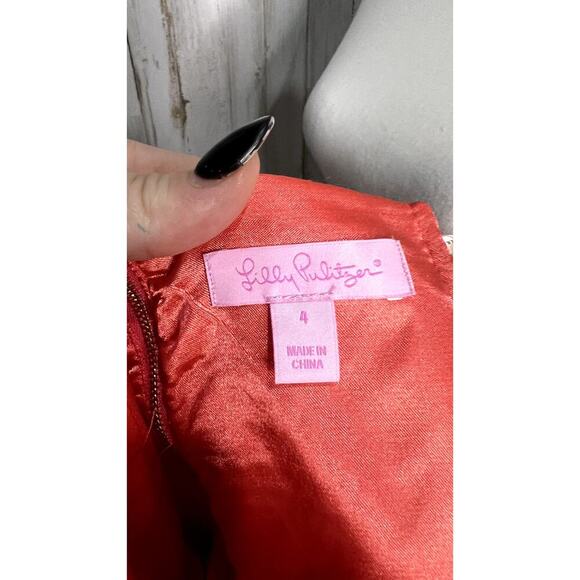 Lilly Pulitzer Women's Pink Strapless Lace A-Line Dress Size 4‎ - Picture 6 of 6